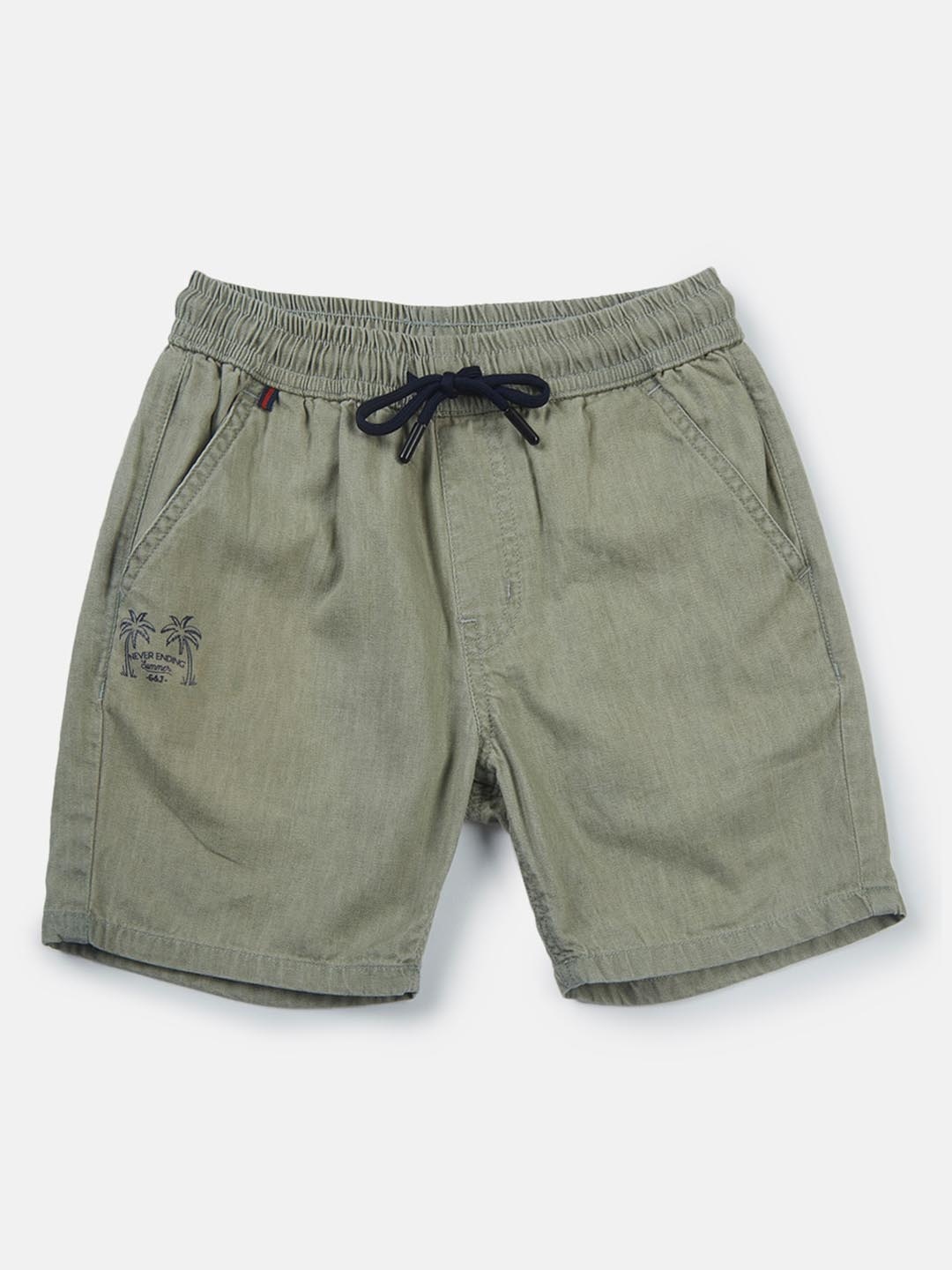 

Gini and Jony Infants Boys Mid-Rise Denim Shorts, Olive