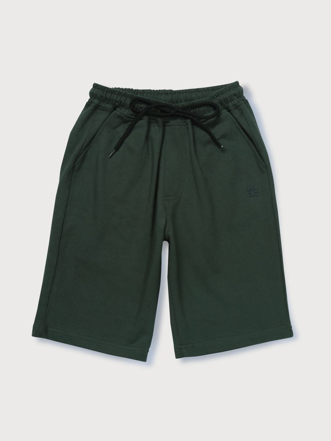 

Gini and Jony Boys Mid Rise Knitted Cotton Shorts, Olive