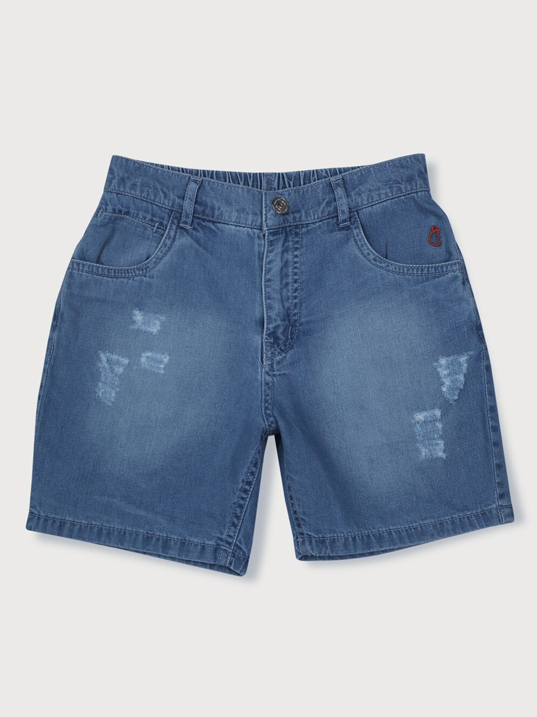 

Gini and Jony Infant Mid Rise Washed Knitted Denim Shorts, Blue