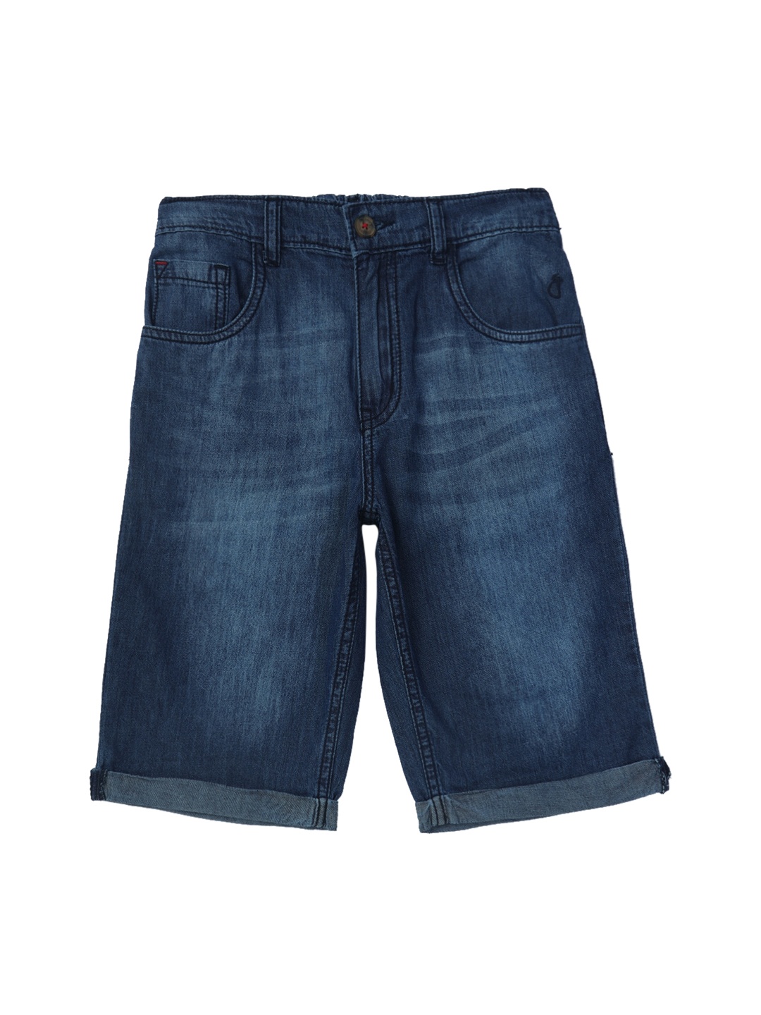 

Gini and Jony Boys Washed Mid-Rise Denim Shorts, Navy blue