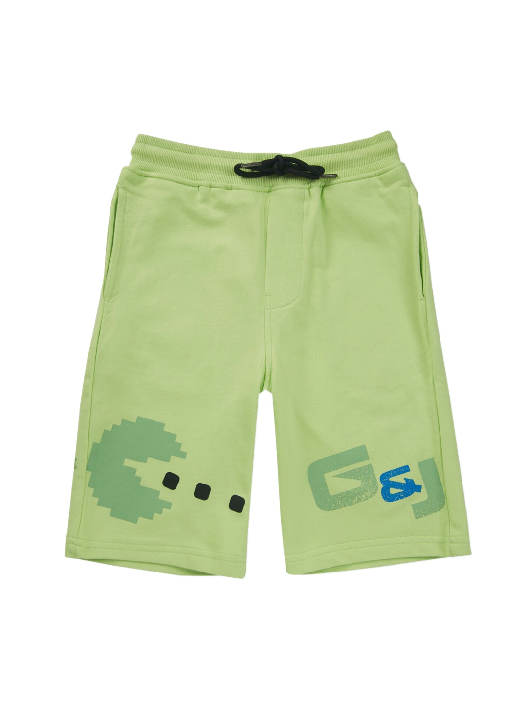 

Gini and Jony Boys Typography Printed Cotton Shorts, Green