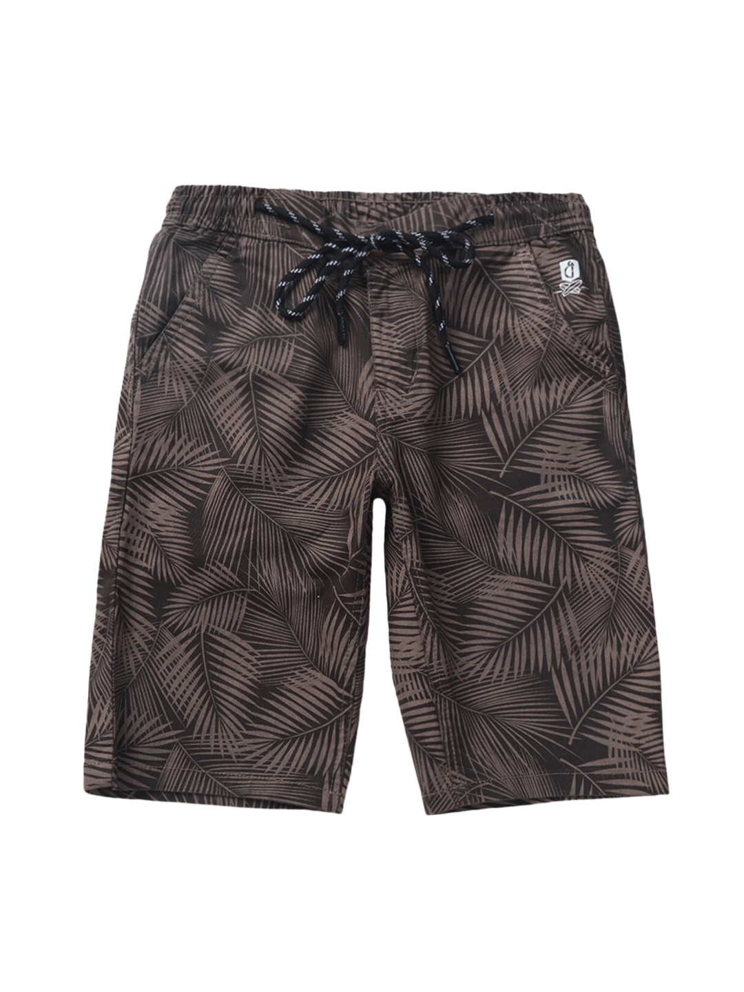 

Gini and Jony Boys Olive Green Floral Printed Shorts