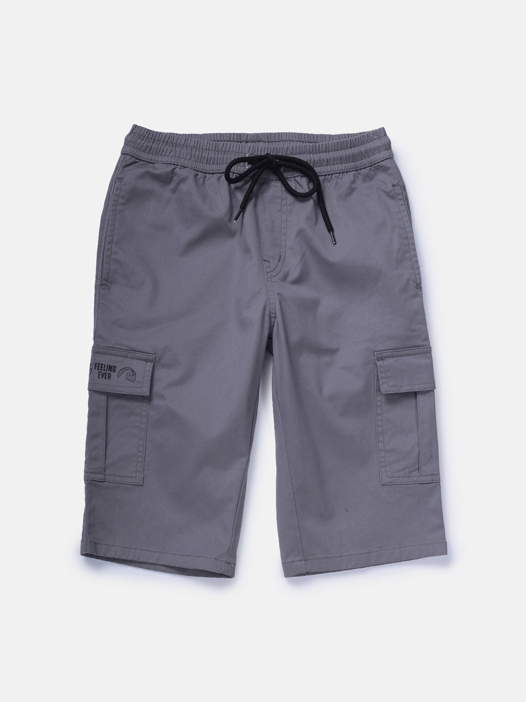 

Gini and Jony Boys Mid-Rise Cotton Cargo Shorts, Grey