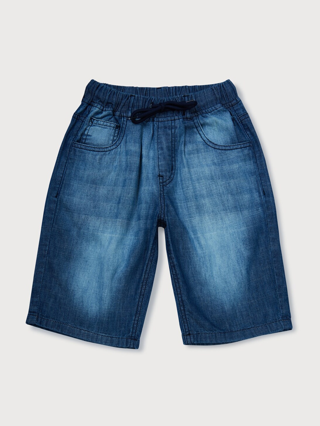 

Gini and Jony Boys Washed Mid-Rise Denim Shorts, Blue