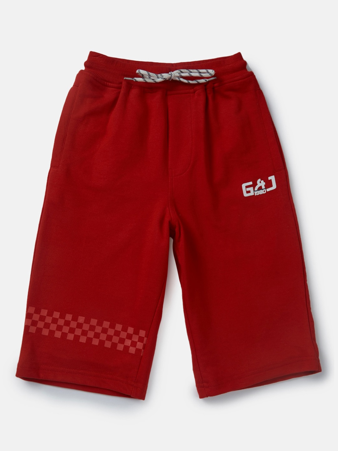 

Gini and Jony Boys Mid-Rise Cotton Shorts, Red