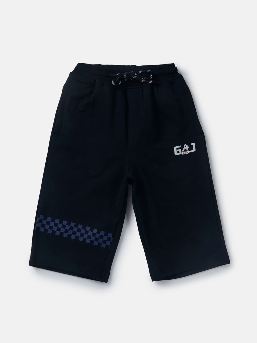 

Gini and Jony Boys Mid-Rise Cotton Shorts, Navy blue