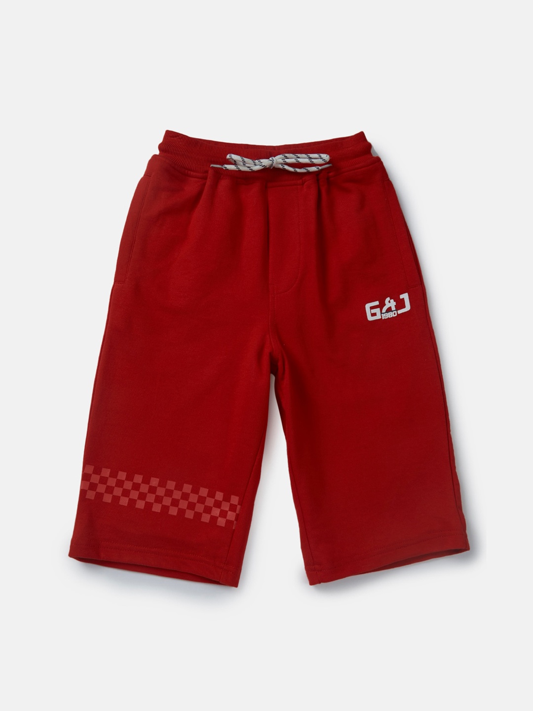 

Gini and Jony Boys Mid-Rise Cotton Shorts, Red