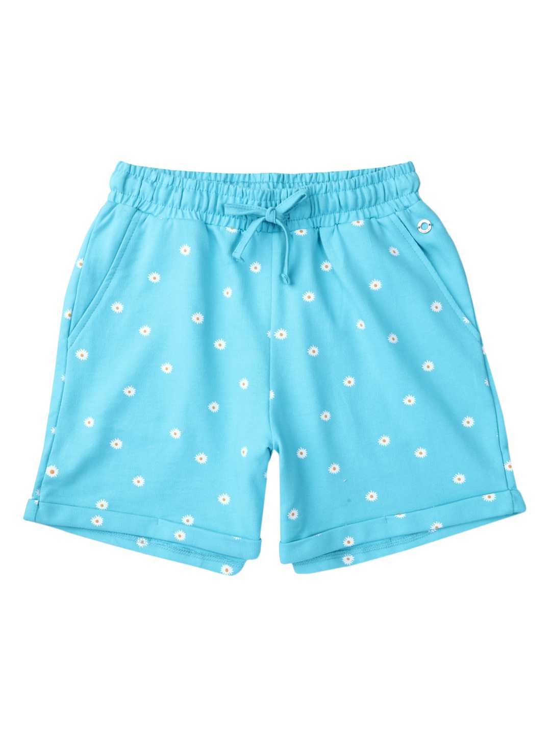 

Gini and Jony Girls Conversational Printed Cotton Shorts, Blue