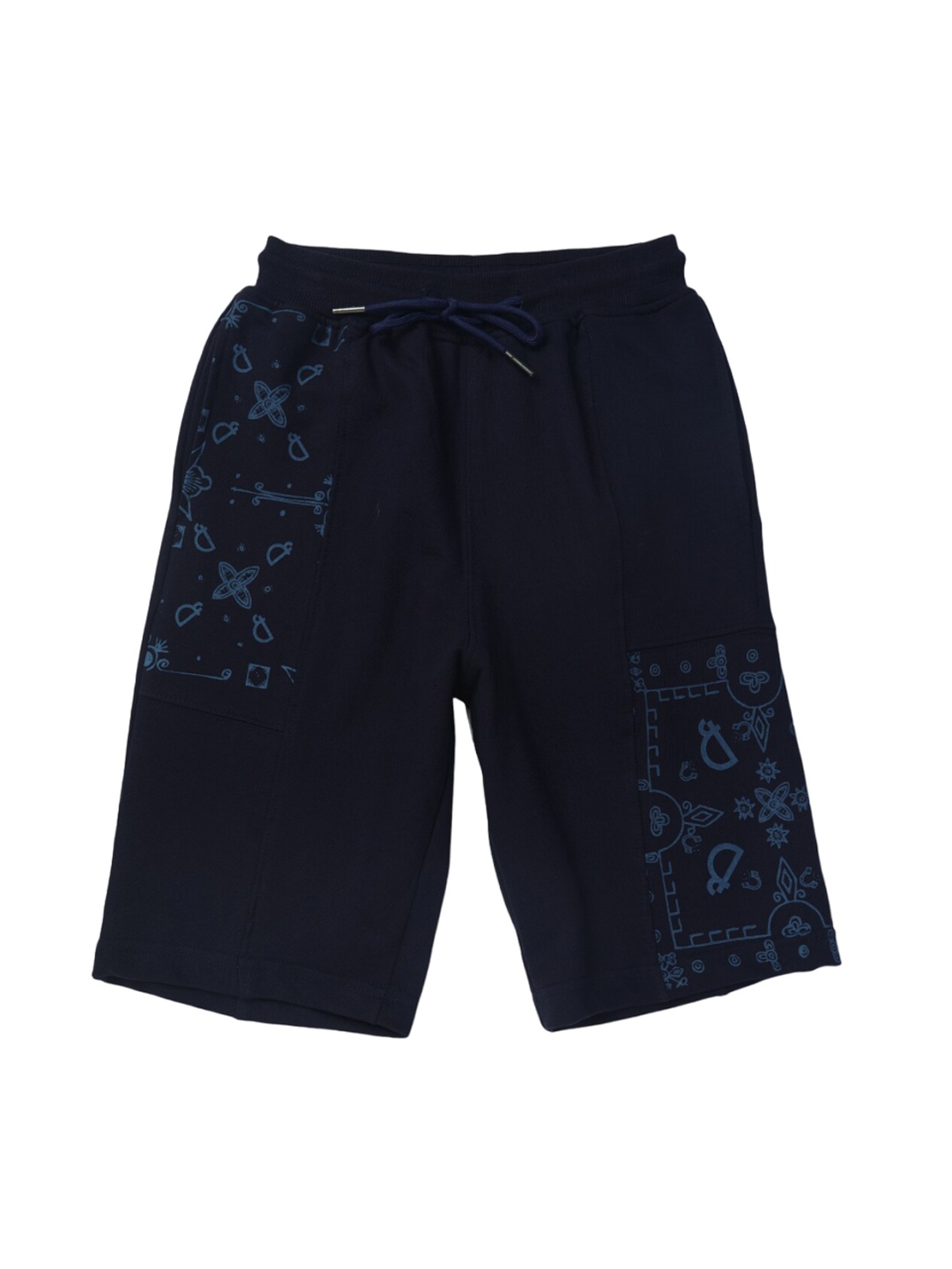 

Gini and Jony Infant Boys Ethnic Printed Mid-Rise Knee Length Cotton Shorts, Navy blue