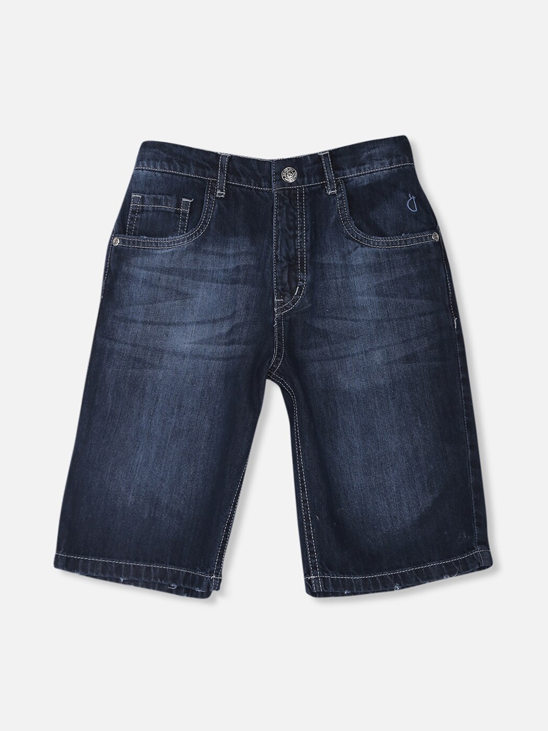 

Gini and Jony Boys Mid-Rise Washed Denim Shorts, Navy blue