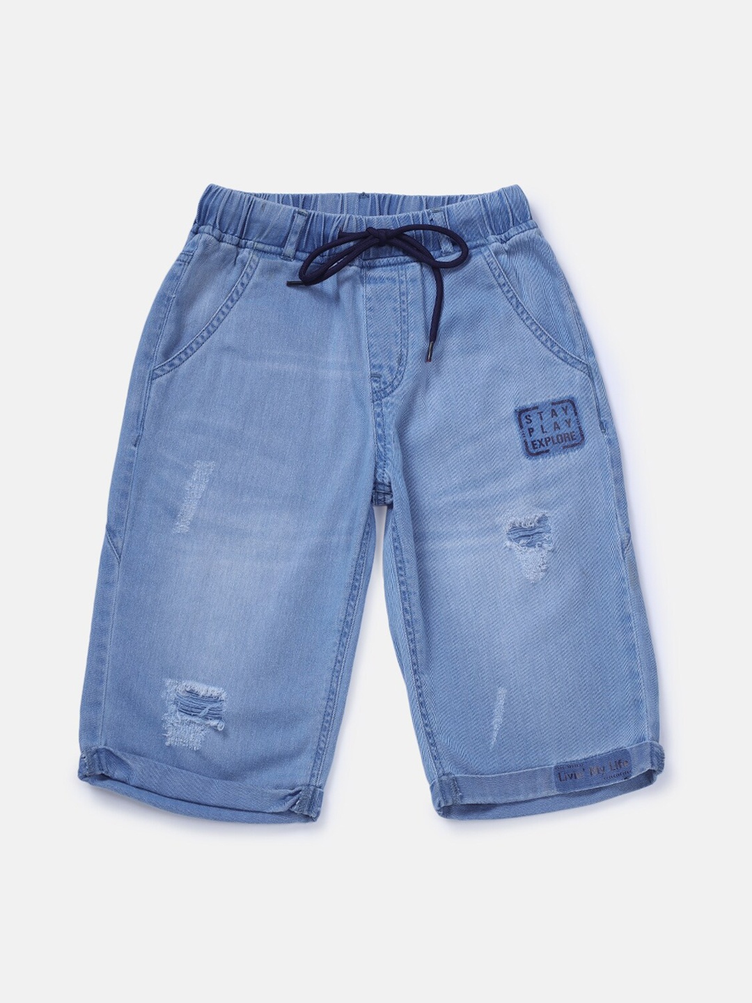

Gini and Jony Infants Boys Mid Rise Denim Shorts, Blue