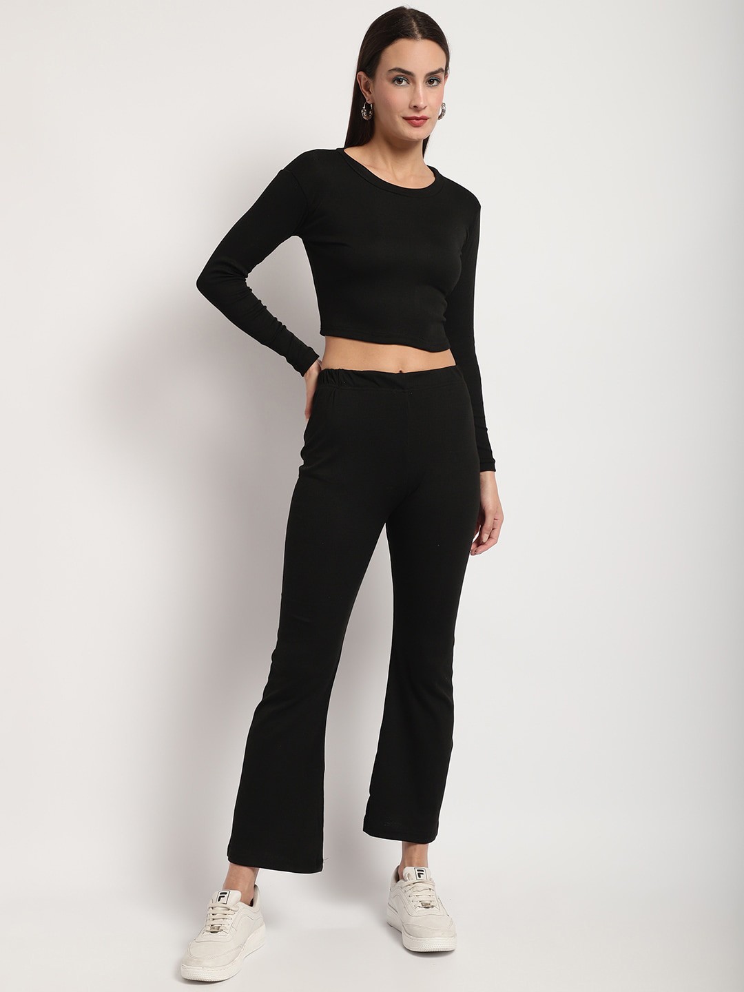 

Miaz Lifestyle Pure Cotton T-Shirt With Trousers, Black