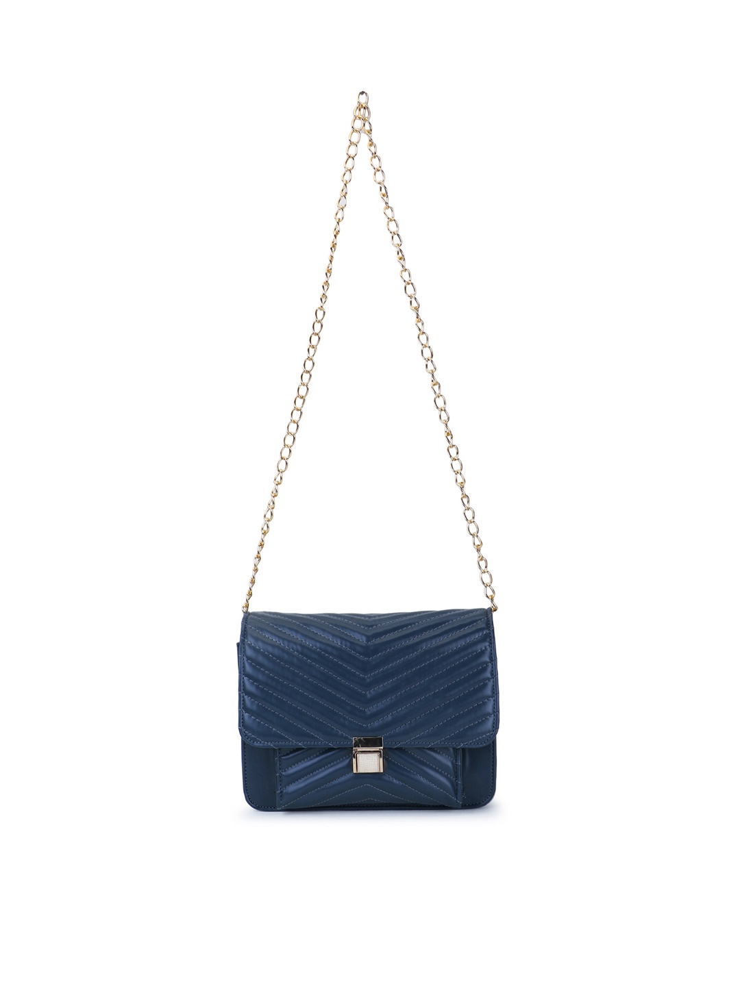 

Spice Art Textured Quilted Structured Sling Bag, Blue