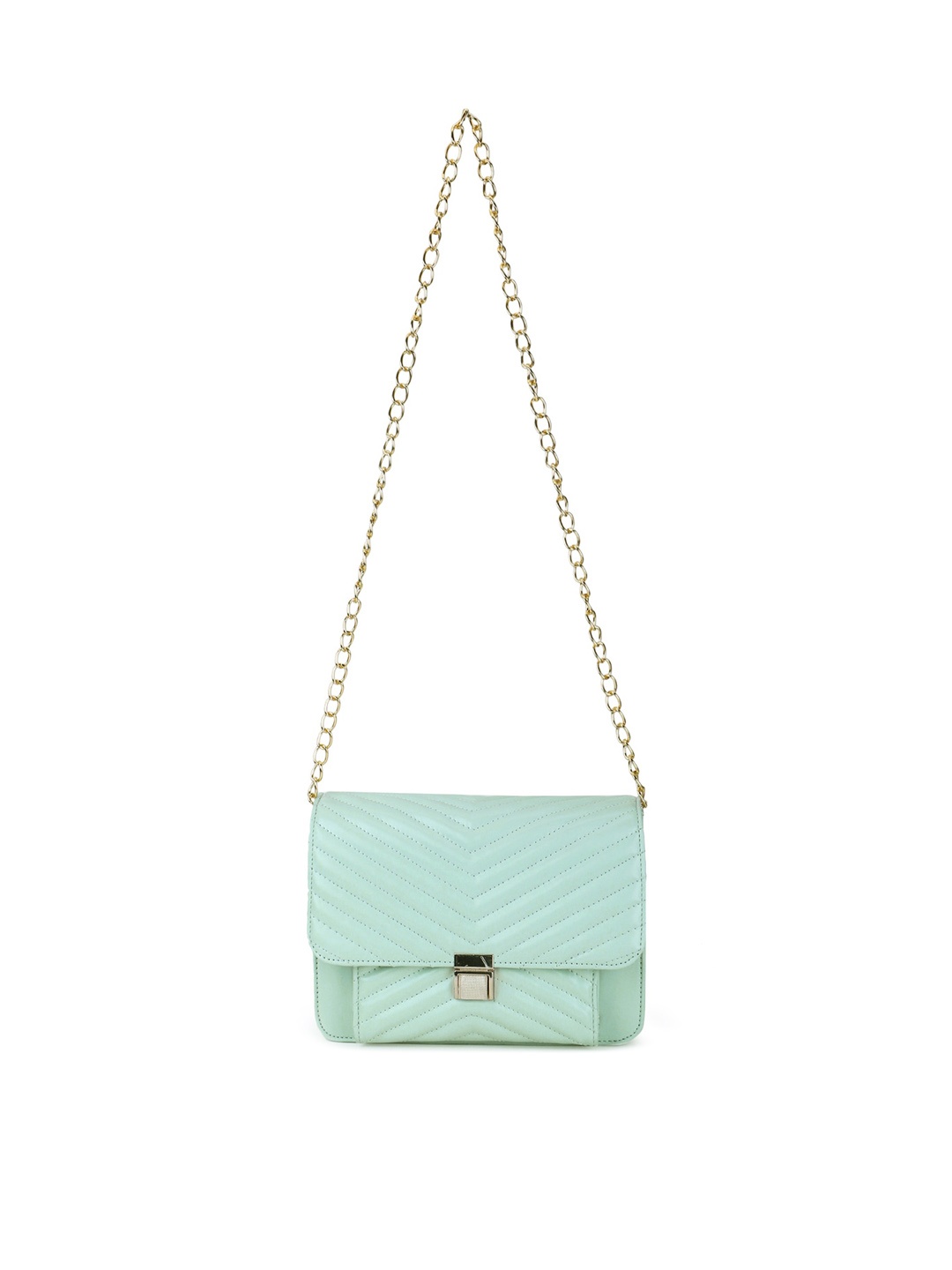 

Spice Art Textured Structured Sling Bag With Quilted, Green