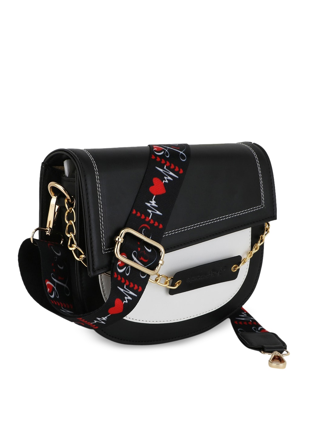 

Spice Art Embellished Structured Sling Bag, Black