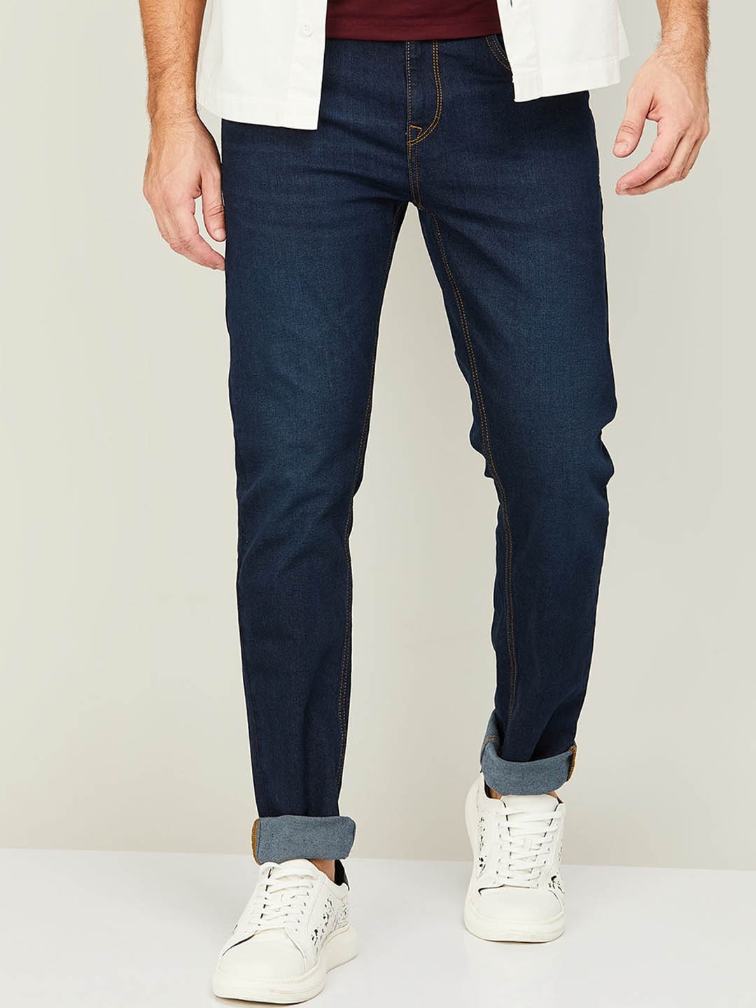 

Fame Forever by Lifestyle Men Tapered Fit Stretchable Jeans, Blue