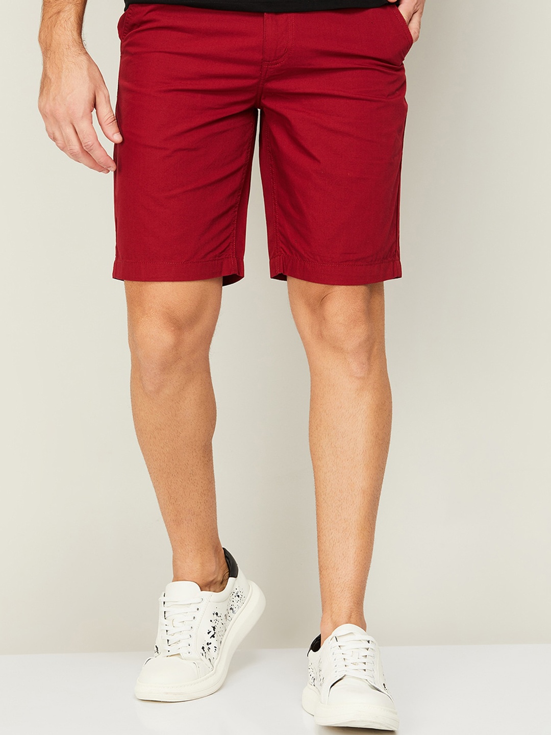 

Fame Forever by Lifestyle Men Mid-Rise Cotton Chino Shorts, Maroon