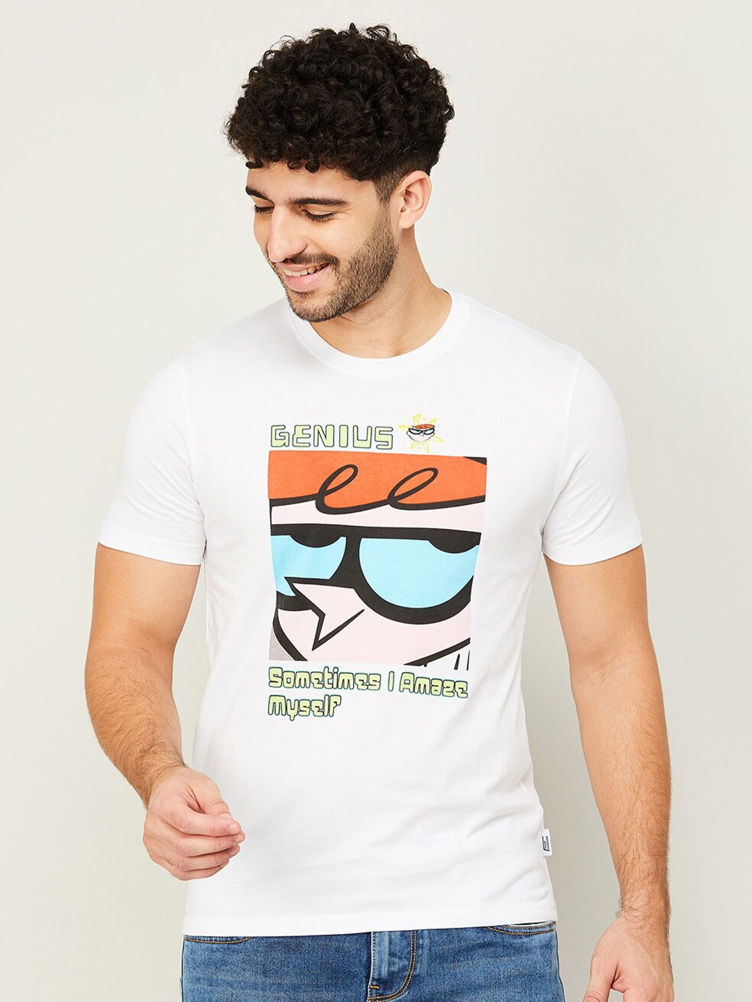 

Fame Forever by Lifestyle Typography Printed Cotton Casual T-Shirt, White