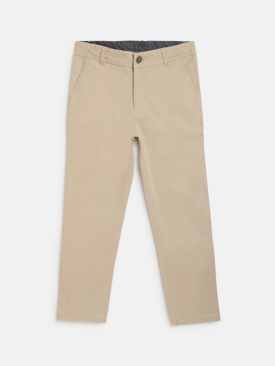 

Campana Boys Mid Rise Plain Chinos Trousers, Beige