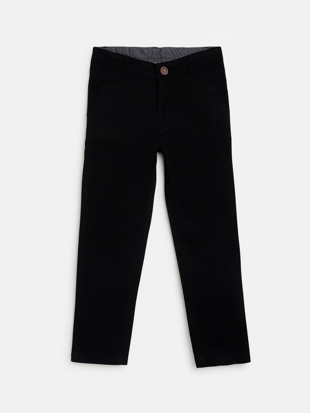 

Campana Boys Mid Rise Plain Chinos Trousers, Black