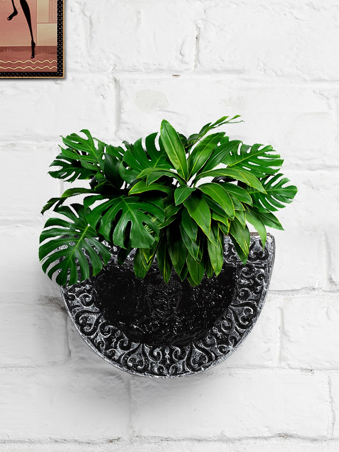 

Stylespace by Isha Black Textured Hanging Wall Planter