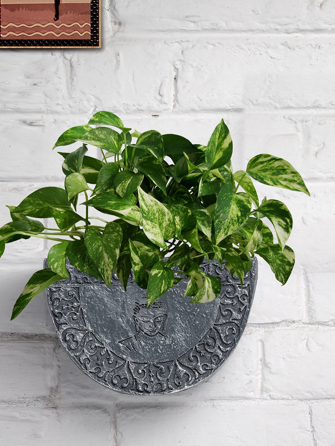 

Stylespace by Isha Black Textured Fiber Wall Hanging Planter