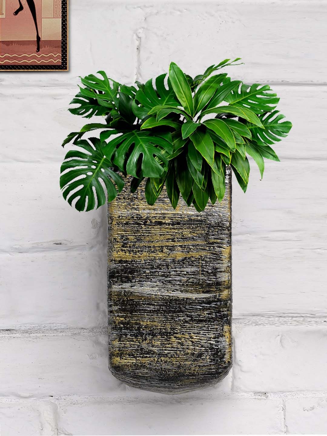 

Stylespace by Isha Beige & Black U Shaped Fiber Wall Hanging Planter