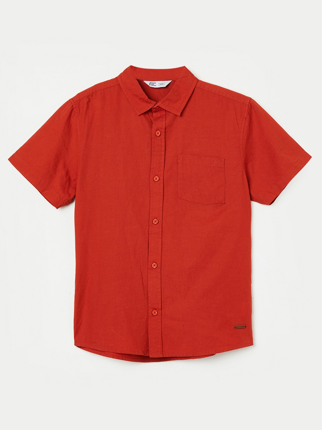 

Fame Forever by Lifestyle Boys Spread Collar Pure Cotton Casual Shirt, Rust