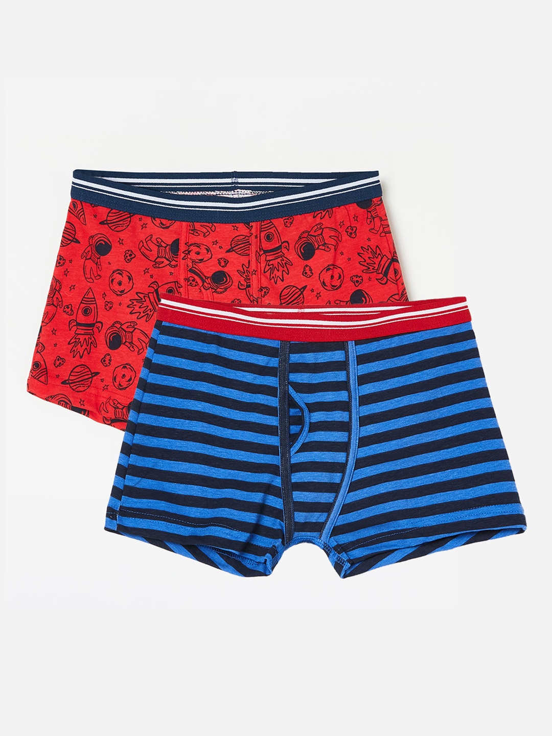 

Fame Forever by Lifestyle Kids Boys Pack Of 2 Pure Cotton Printed Boxers, Red