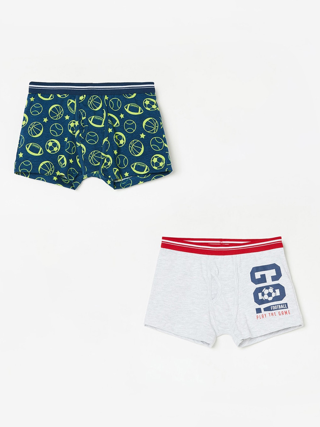 

Fame Forever by Lifestyle Kids Boys Pack Of 2 Printed Cotton Boxers, Navy blue