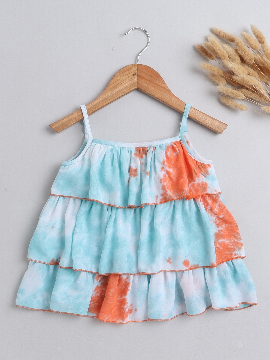 

The Magic Wand Girls Tie and Dyed Layered Tiered Top, Blue