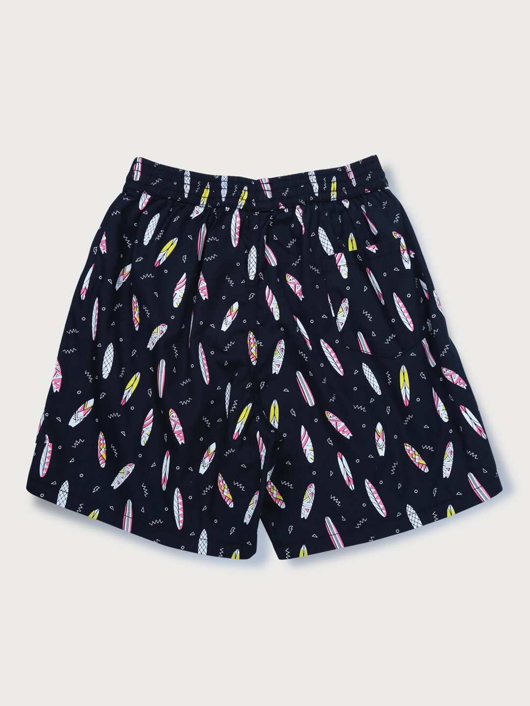 

Palm Tree Boys Conversational Printed Cotton Shorts, Navy blue