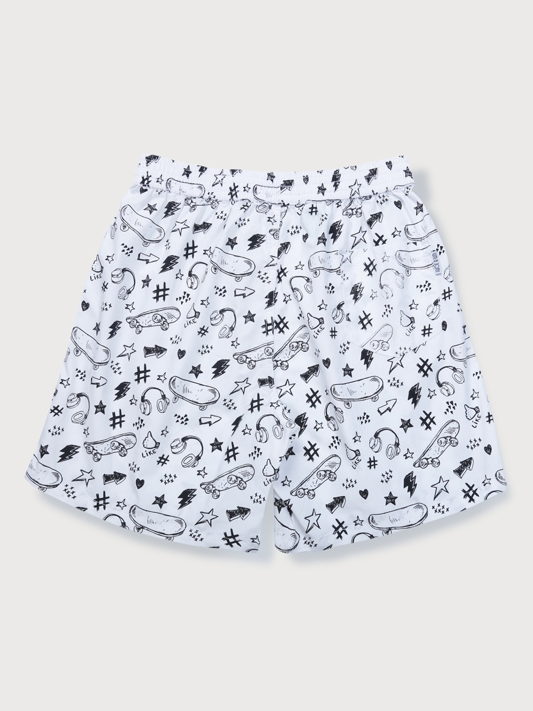 Palm Tree Infant Conversational Printed Cotton Shorts, White