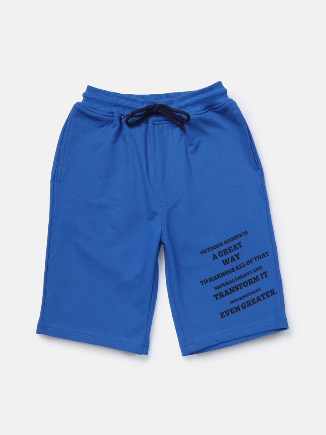 

Gini and Jony Boys Typography Printed Cotton Shorts, Blue