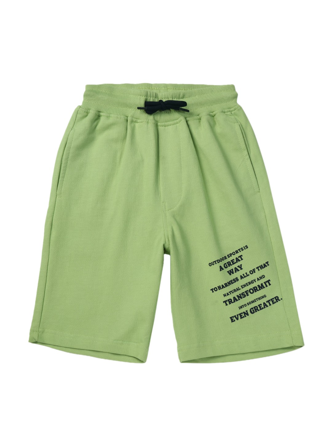 

Gini and Jony Boys Typography Printed Cotton Shorts, Green