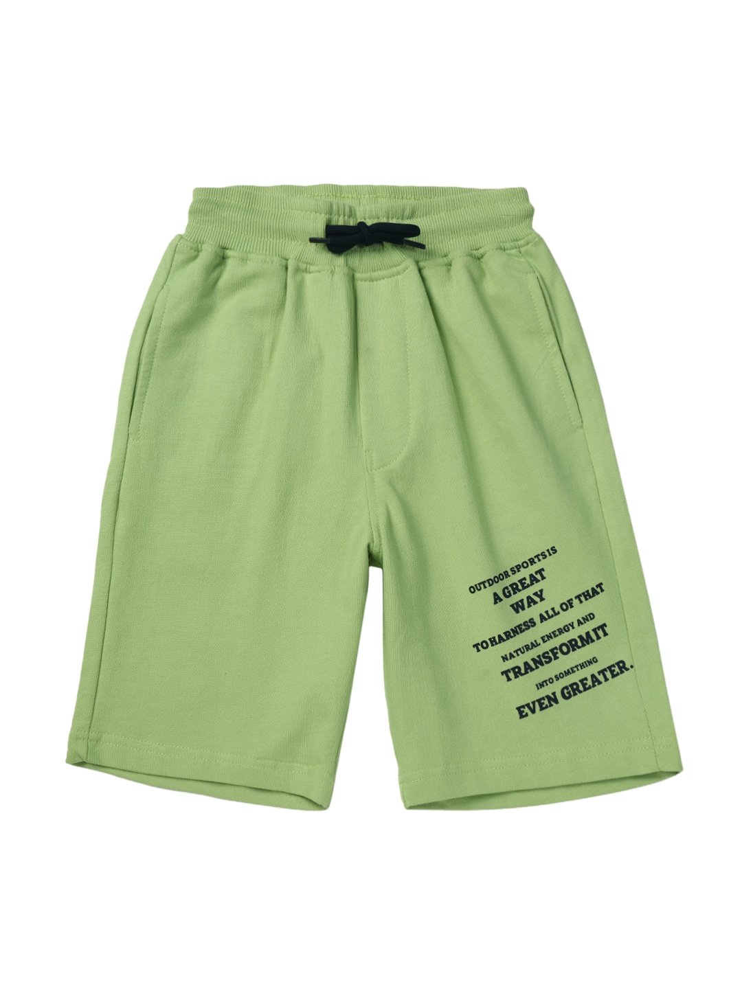 

Gini and Jony Infant Typography Printed Cotton Shorts, Green