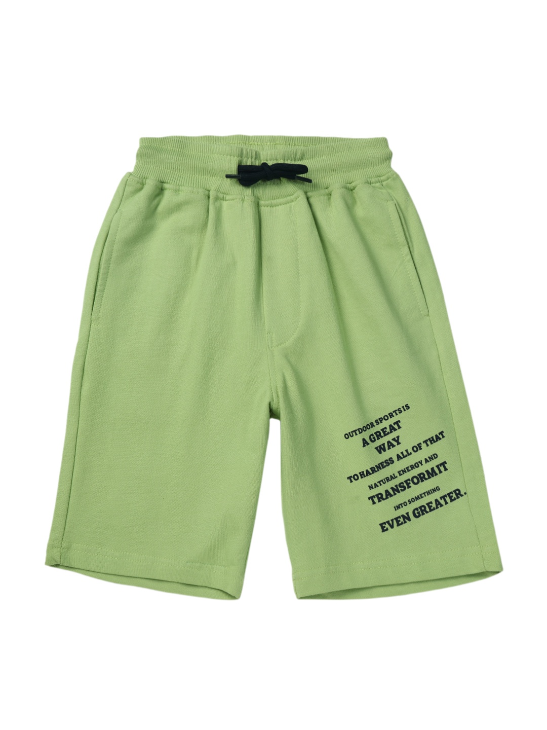 

Gini and Jony Boys Typography Printed Cotton Shorts, Green