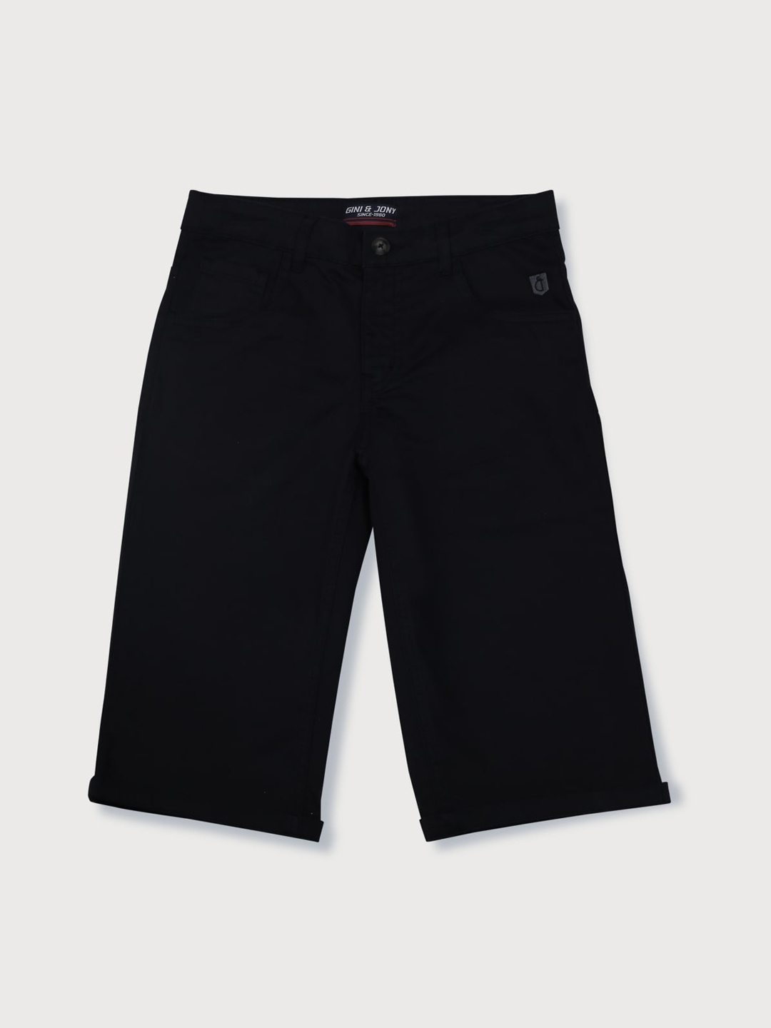 

Gini and Jony Boys Mid-Rise Cotton Shorts, Black