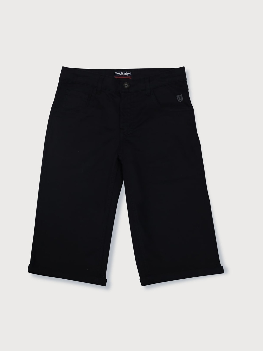 

Gini and Jony Boys Mid-Rise Cotton Shorts, Black