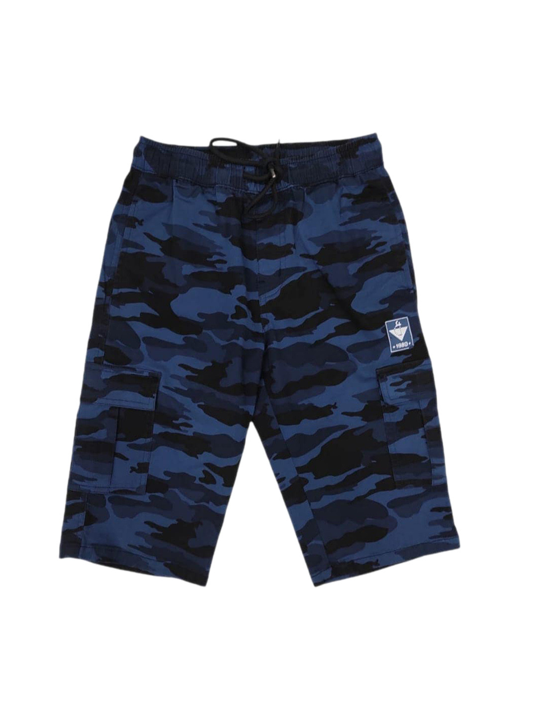 

Gini and Jony Infant Camouflage Printed Mid-Rise Cotton Shorts, Blue
