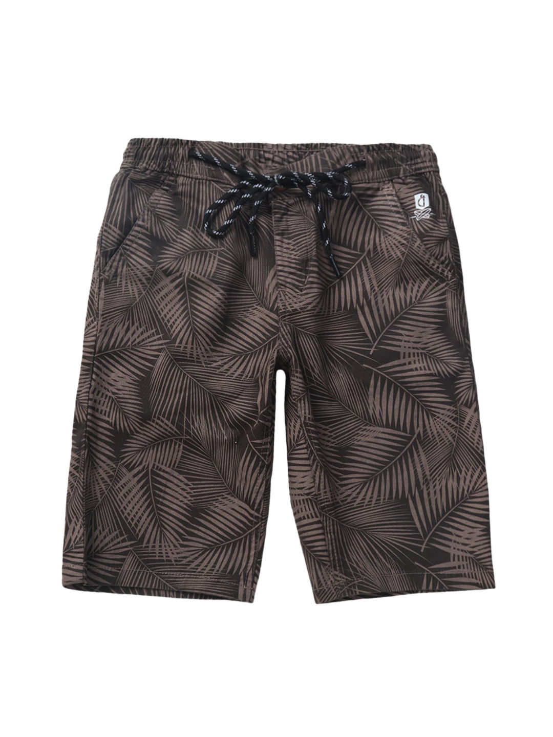 

Gini and Jony Infant Tropical Printed Mid-Rise Cotton Shorts, Olive