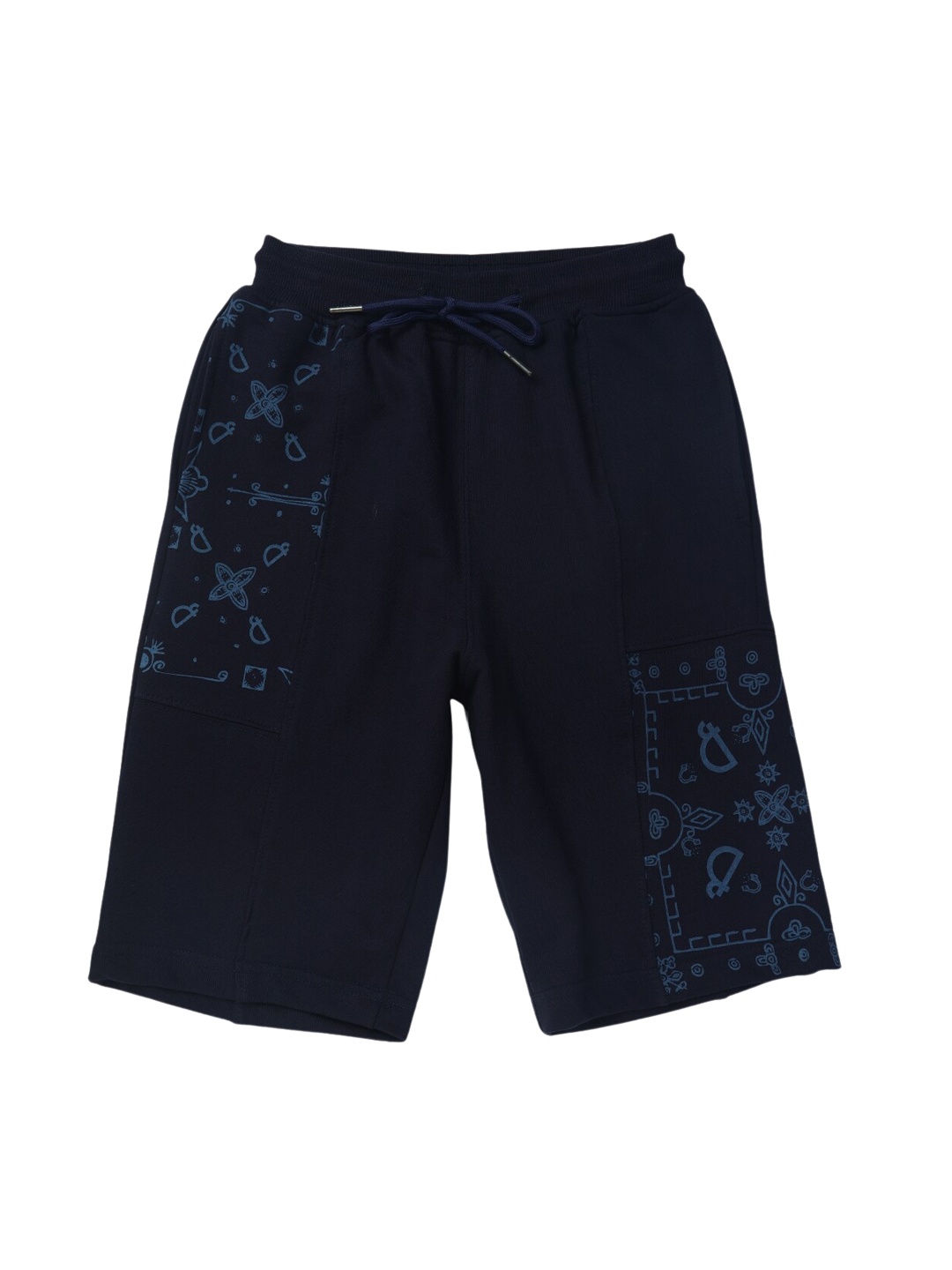 

Gini and Jony Boys Floral Printed Mid-Rise Cotton Shorts, Navy blue