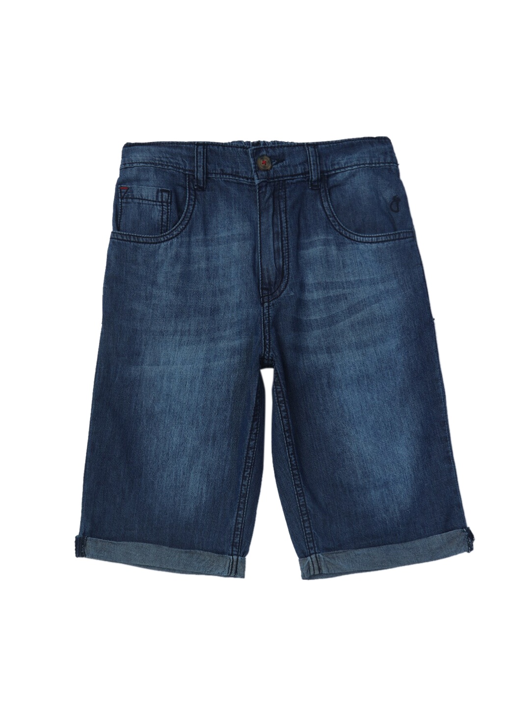 

Gini and Jony Boys Mid-Rise Washed Denim Shorts, Navy blue
