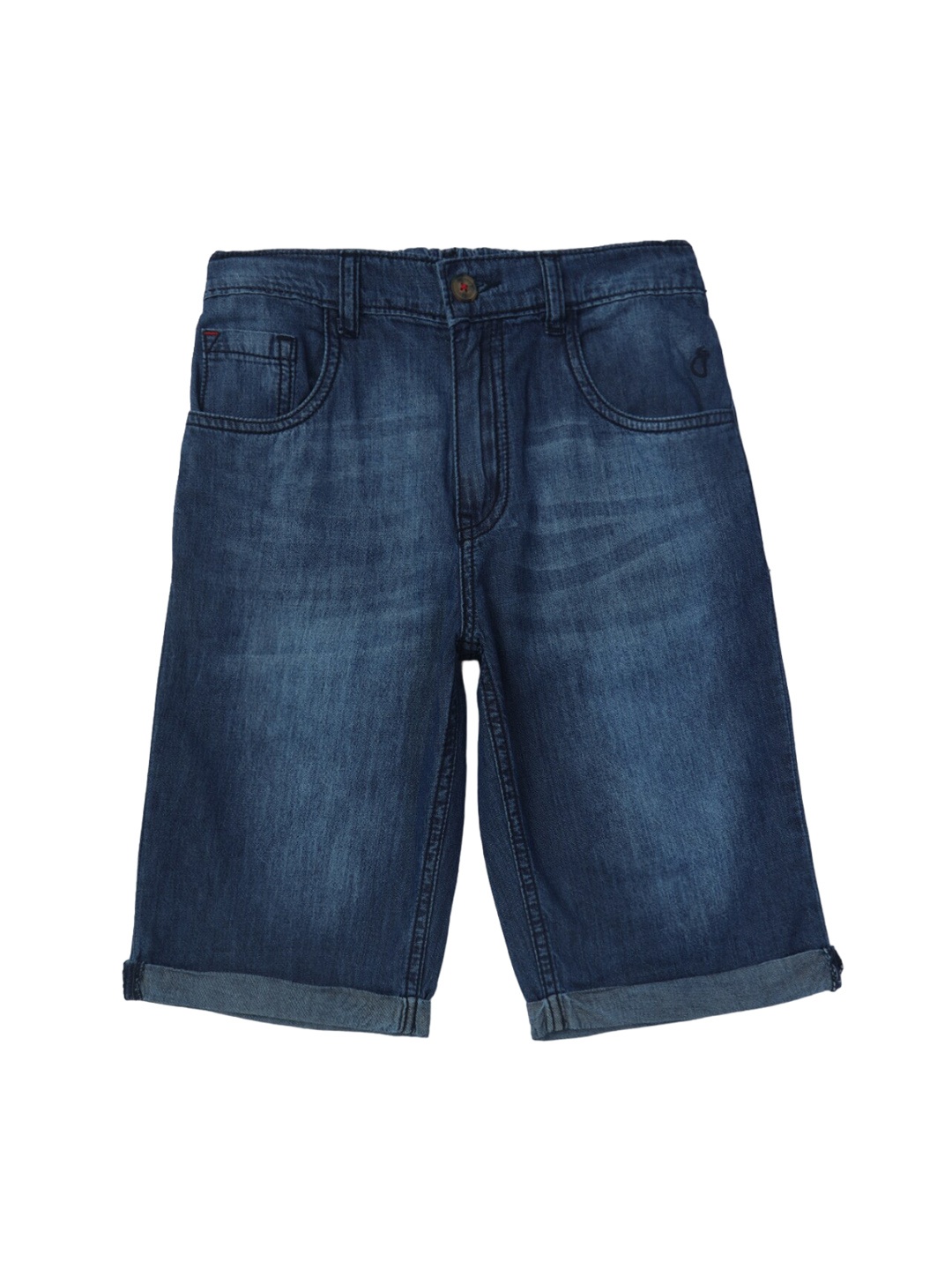 

Gini and Jony Boys Mid-Rise Washed Denim Shorts, Navy blue