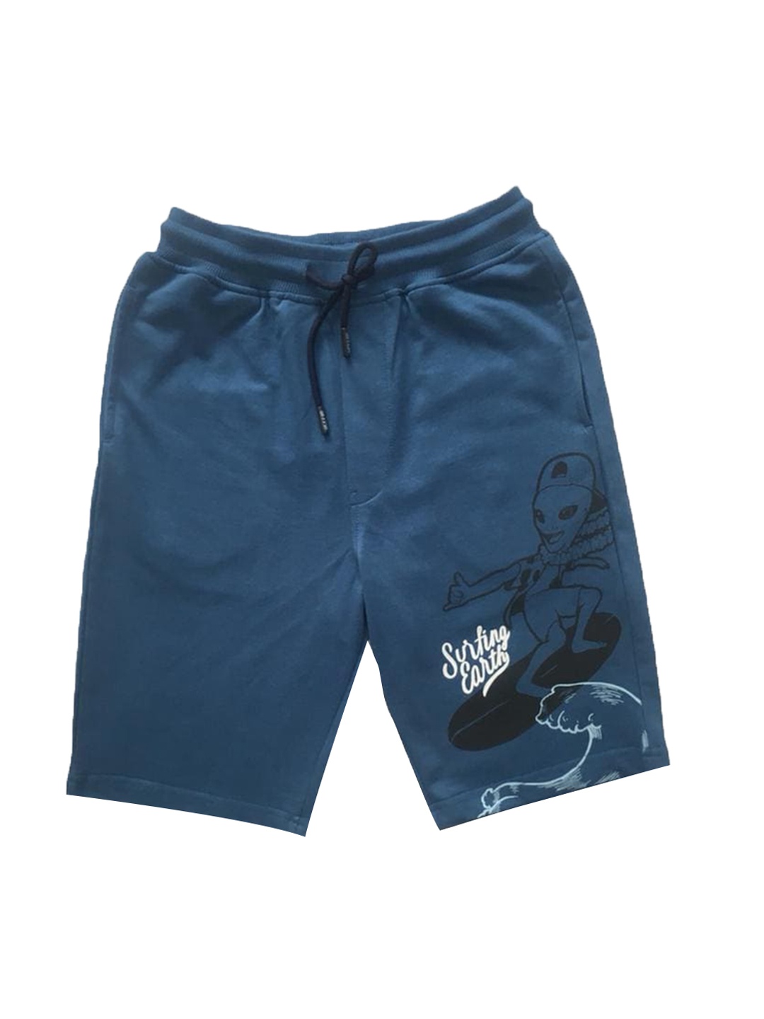 

Gini and Jony Boys Graphic Printed Mid-Rise Cotton Shorts, Blue