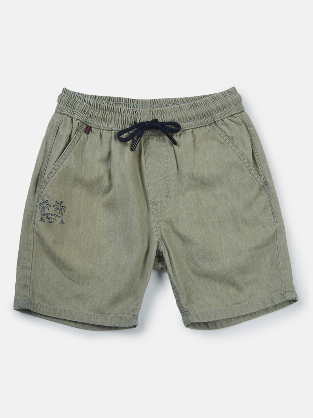 

Gini and Jony Boys Mid Rise Denim Shorts, Olive