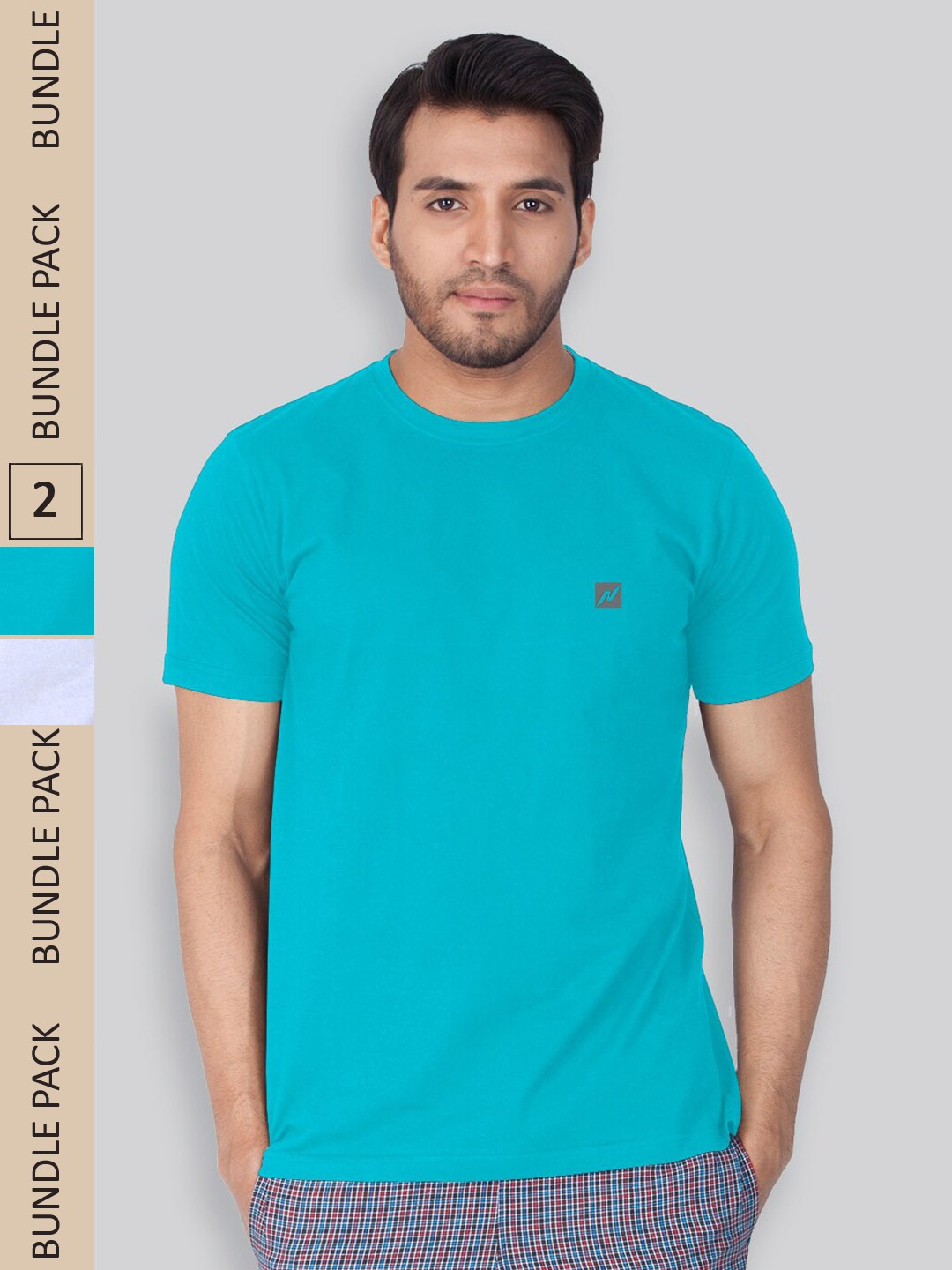 

LUX NITRO Pack Of 2 Round Neck Lounge T-shirts, Blue