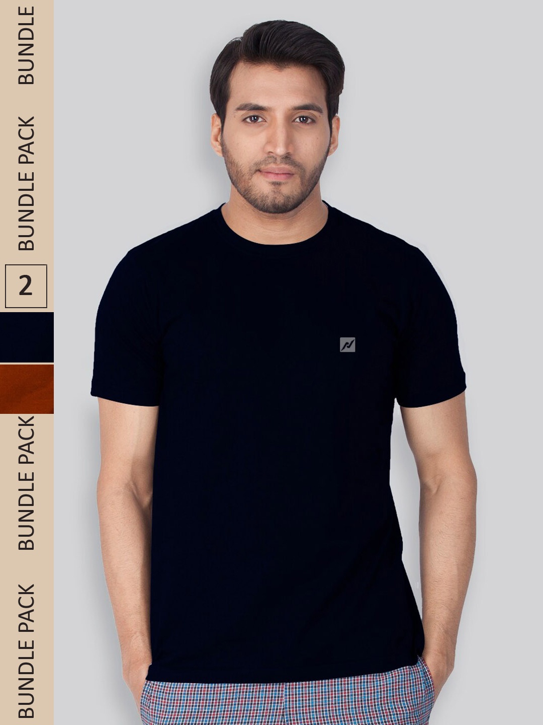 

LUX NITRO Pack Of 2 Anti Odour Lounge T-Shirt, Navy blue