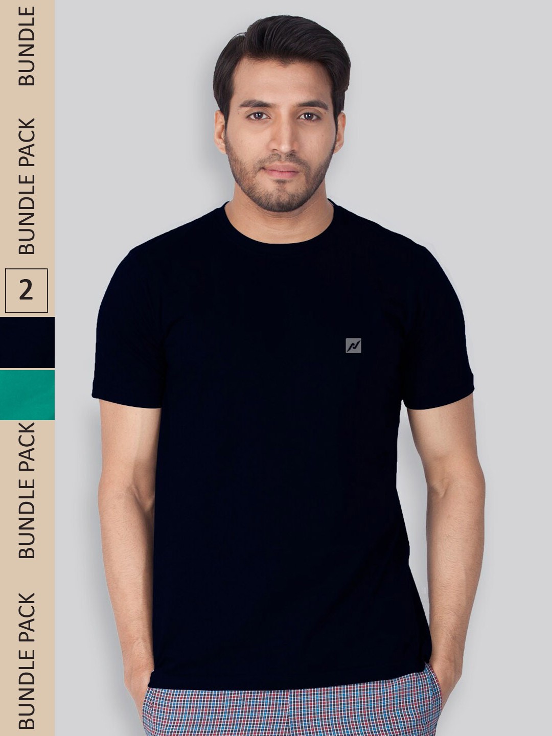 

LUX NITRO Pack Of 2 Round Neck Lounge T-shirts, Black