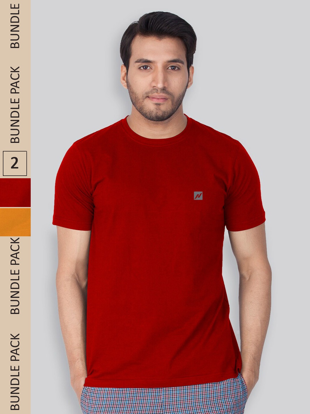 

LUX NITRO Pack Of 2 Round Neck Lounge T-Shirts, Red